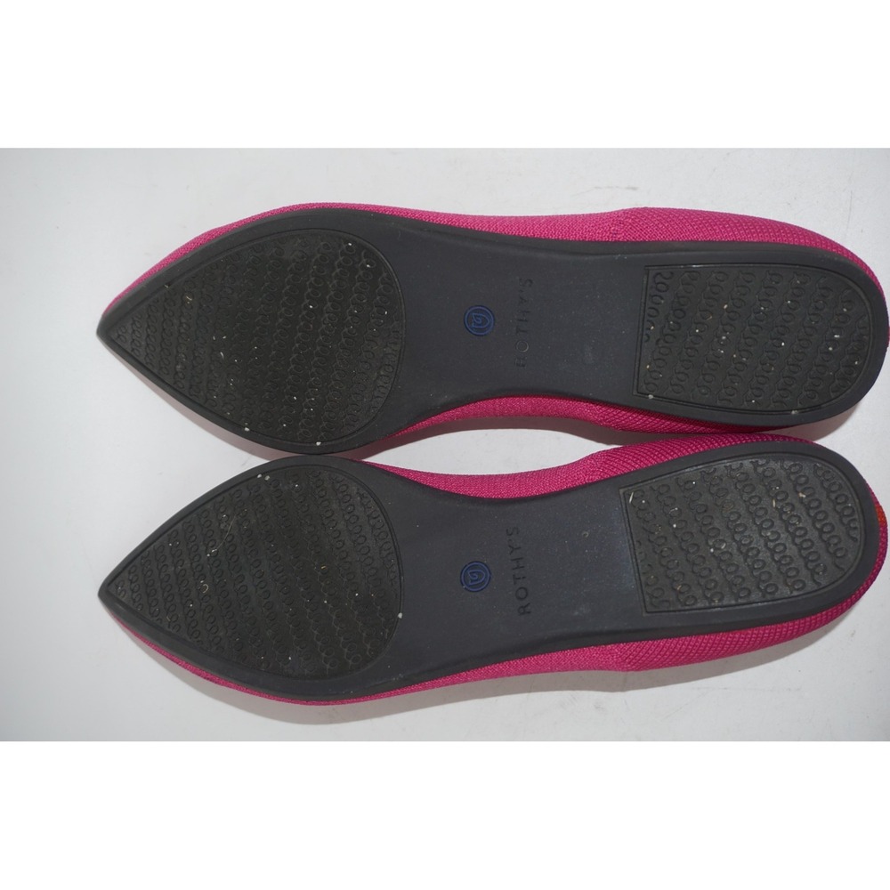 Rothy's The Point Ballet Flats Hot Pink Knit Washable Women's Size 10 - Picture 6 of 7
